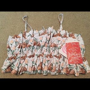 BNWT KJ Large Oversized Ruffle Tigers Top